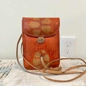Vintage Tie Dye Stylish Tan Leather Crossbody Bag